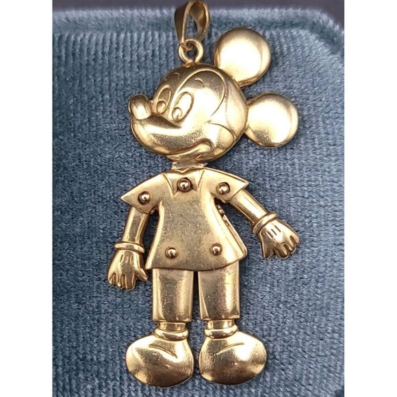 Disney Jewelry - Vintage Disney 18kt Yellow Gold Fully Articulating Mickey Mouse Pendant